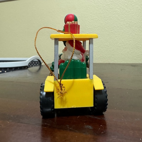 Kirkland Costco Christmas Image Creation Santa Yellow Tractor Holiday Ornament - Picture 4 of 6